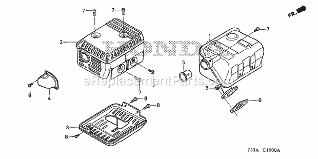 Honda F501K1 (Type A2)(VIN# GX140-1000001-3263982) Tiller Page J Diagram