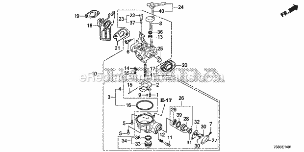 Honda FC600K2 (Type AH)(VIN# GCAAH-1000001-9999999) Tiller Carburetor_(2) Diagram