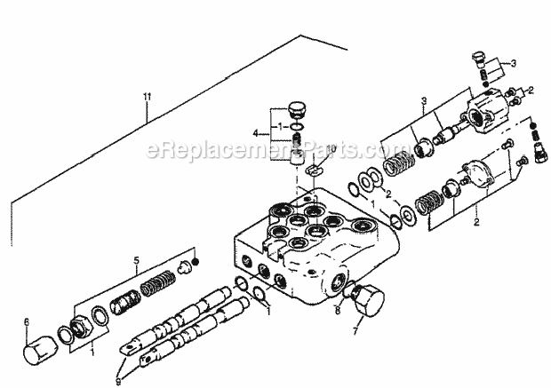 Honda FL6555 (Type A) Lawn Tractor Hydraulic Valve Assembly Diagram