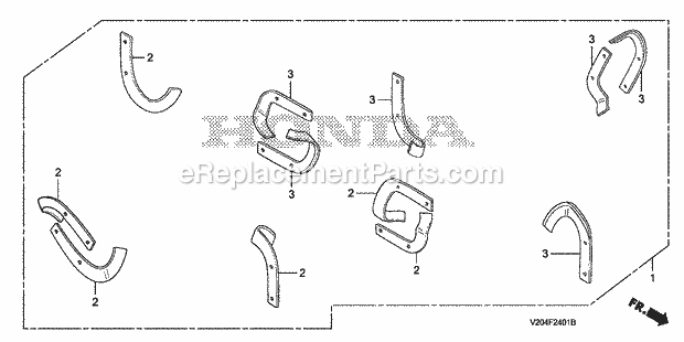 Honda FRC800 (Type A)(VIN# GC04-4400001-9999999) Tiller Rotary Tine Kit Diagram