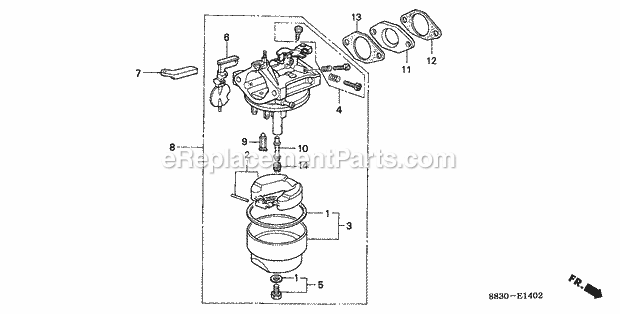 Honda G200 (Type HQAF)(VIN# G200-1000001-2344556) Small Engine Page I Diagram