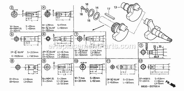 Honda G200 (Type QAF)(VIN# G200-1000001-2344556) Small Engine Page C Diagram