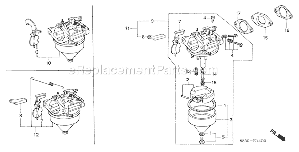 Honda G200 (Type QAF)(VIN# G200-1000001-2344556) Small Engine Page D Diagram