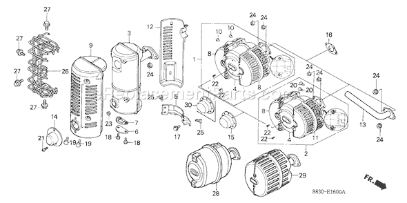 Honda G200 (Type UA5)(VIN# G200-1000001-2344556) Small Engine Page P Diagram