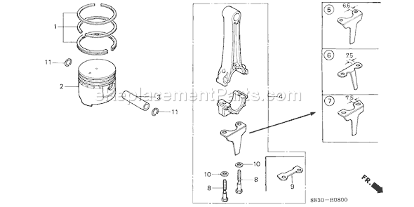 Honda G200 (Type UA5)(VIN# G200-1000001-2344556) Small Engine Page Q Diagram