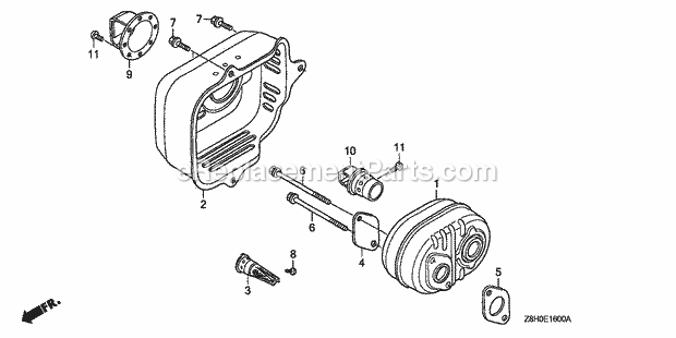 Honda GCV135 (Type A2A)(VIN# GJAF-1000001-9999999) Small Engine Page J Diagram