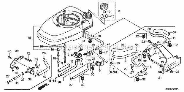 Honda GCV135 (Type A2A)(VIN# GJAF-1000001-9999999) Small Engine Page G Diagram