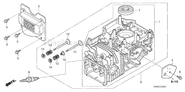 Honda GCV160A (Type N7A1)(VIN# GJAEA-1000001-5386302) Small Engine Page F Diagram