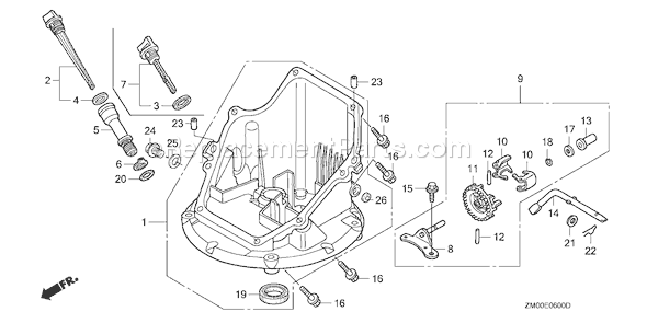 Honda GCV160A (Type NBL1)(VIN# GJAEA-1000001) Small Engine Page K Diagram