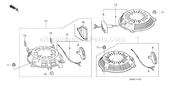 Honda GCV160A (Type NBL1)(VIN# GJAEA-1000001) Small Engine Page M Diagram