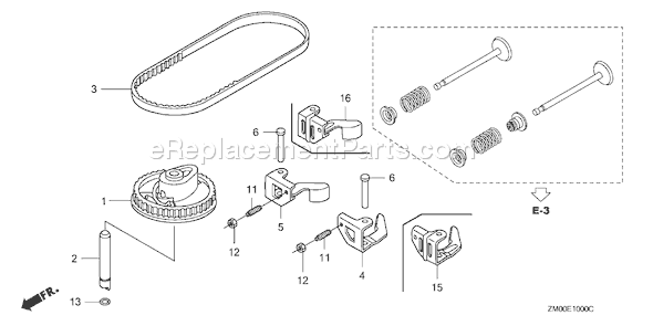 Honda GCV160A (Type NBL1)(VIN# GJAEA-1000001) Small Engine Page B Diagram