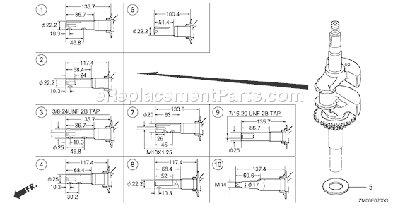 Honda GCV160A (Type NBL1)(VIN# GJAEA-1000001) Small Engine Page E Diagram