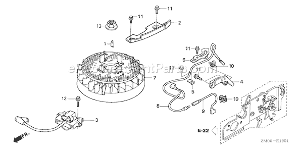 Honda GCV160A (Type NBL1)(VIN# GJAEA-1000001) Small Engine Page H Diagram