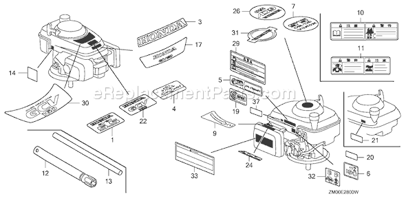 Honda GCV160LA0 (Type E1A2)(VIN# GJARA-1000001) Small Engine Page I Diagram