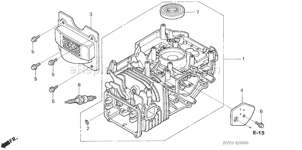 Honda GCV190A (Type N5A)(VIN# GJAAA-1000001) Small Engine Page F Diagram