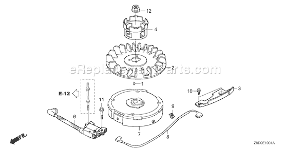 Honda GCV190LA (Type N1A)(VIN# GJAAA-1607129) Small Engine Page I Diagram