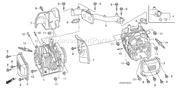 Honda GCV520U (Type CEE9)(VIN# GJABK-1000001) Small Engine Page F Diagram