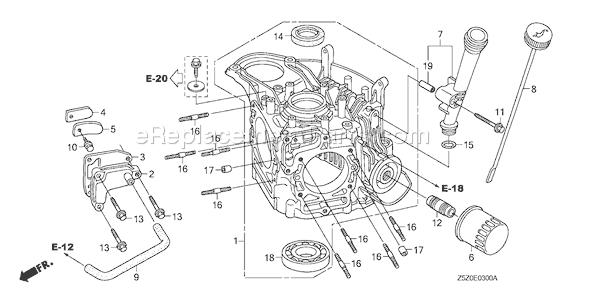 Honda GCV520U (Type SEE4)(VIN# GJABK-1000001) Small Engine Page D Diagram