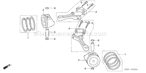 Honda GCV530R (Type QEA1)(VIN# GJADK-1000001) Small Engine Page N Diagram