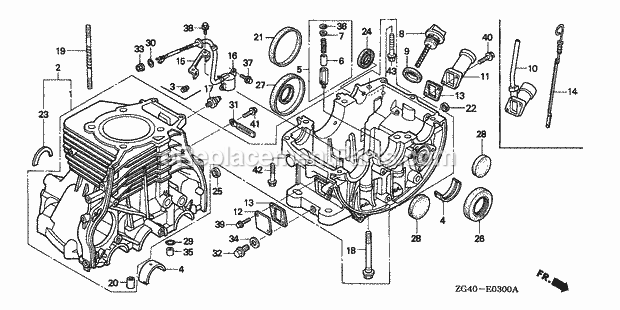 Honda GD320 (Type QAA)(VIN# GPB-1000001-1008896) Small Engine Page C Diagram