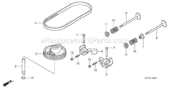 Honda GSV190A (Type N2U)(VIN# GJACA-1000001) Small Engine Page B Diagram