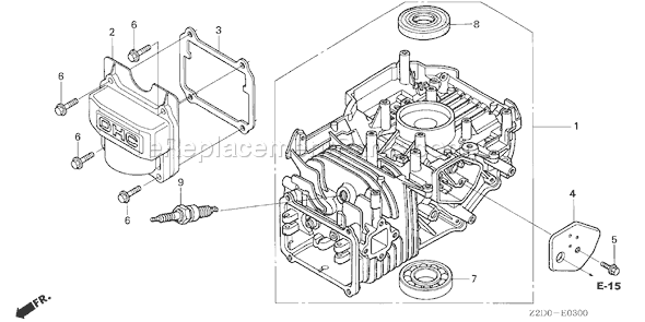 Honda GSV190A (Type N2U)(VIN# GJACA-1000001) Small Engine Page F Diagram