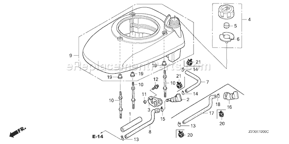 Honda GSV190A (Type N2U)(VIN# GJACA-1000001) Small Engine Page G Diagram