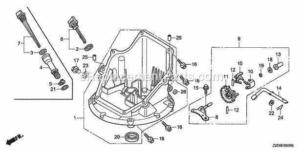 Honda GSV190A (Type S3A)(VIN# GJACA-1000001-1035730) Small Engine Page B Diagram