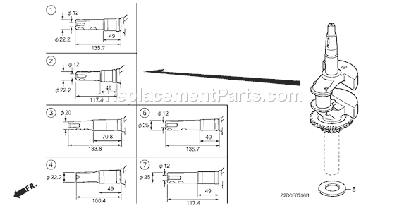 Honda GSV190A (Type S3A)(VIN# GJACA-1000001-1035730) Small Engine Page F Diagram