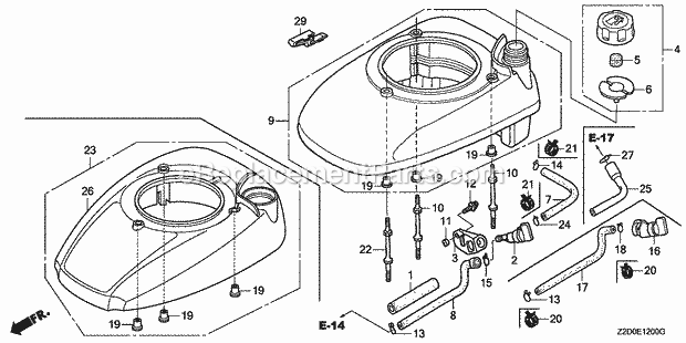 Honda GSV190A (Type S3A)(VIN# GJACA-1000001-1035730) Small Engine Page G Diagram