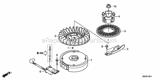 Honda GSV190LA (Type GBH)(VIN# GJACA-1035731-9999999) Engine Flywheel_(2) Diagram