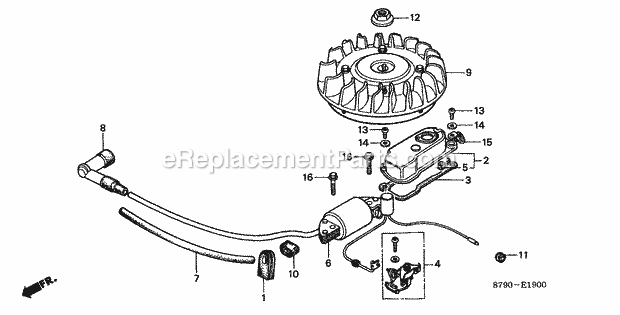 Honda GV35 (Type A2)(VIN# GV35-1000001-1015927) Small Engine Page K Diagram