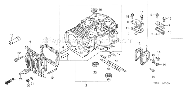 Honda GV400K1 (Type BDJM)(VIN# GV400-2000001-2094026) Small Engine Page F Diagram