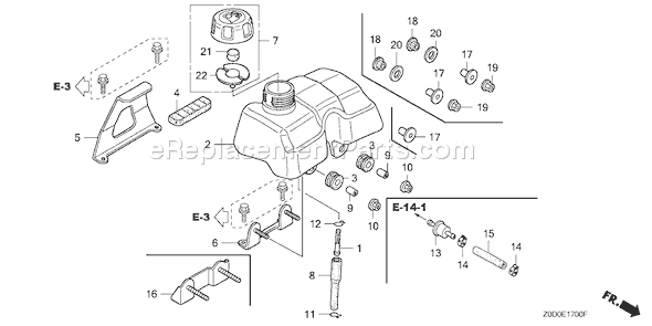 Honda GX100 (Type KRMB)(VIN# GCANM-1300001-9999999) Small Engine Page J Diagram