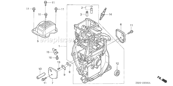 Honda GX100 (Type QA2/B)(VIN# GCANM-1300001-9999999) Small Engine Page G Diagram