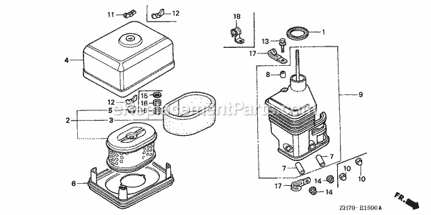 Honda GX120K1 (Type HX)(VIN# GC01-2000001-4299999) Small Engine Page J Diagram