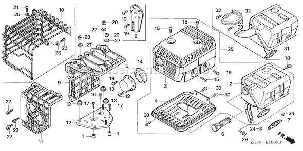 Honda GX120K1 (Type HX2)(VIN# GC01-2000001-4299999) Small Engine Page N Diagram