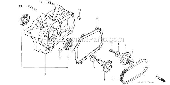 Honda GX120K1 (Type KRS4)(VIN# GC01-2000001-4299999) Small Engine Page R Diagram