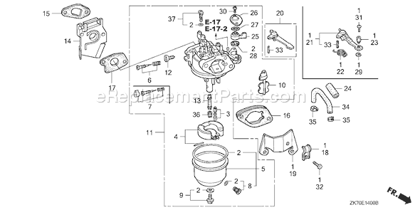 Honda GX120K1 (Type KRS5)(VIN# GC01-4300001-9099999) Small Engine Page C Diagram