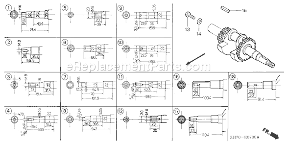 Honda GX120K1 (Type PX)(VIN# GC01-2000001-4299999) Small Engine Page F Diagram