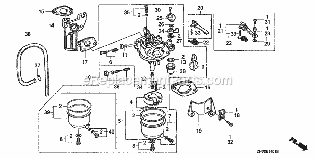 Honda GX120K1 (Type QMX2)(VIN# GC01-2000001-4299999) Small Engine Page I Diagram