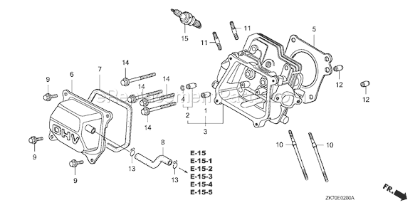 Honda GX120K1 (Type QX/A)(VIN# GC01-4300001-4299999) Small Engine Page H Diagram