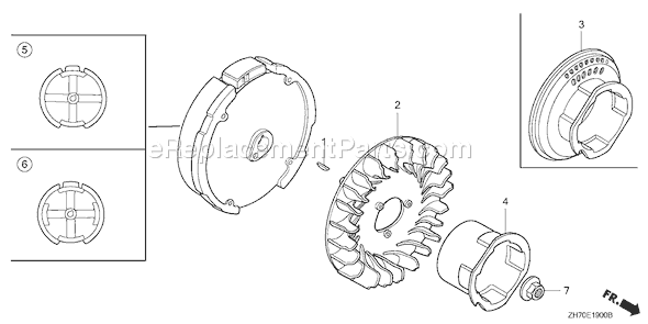 Honda GX120K1 (Type TX2)(VIN# GC01-2000001-4299999) Small Engine Page J Diagram