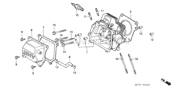 Honda GX120K1 (Type TX2)(VIN# GC01-2000001-4299999) Small Engine Page H Diagram