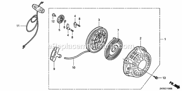 Honda GX120K1 (Type WKT2)(VIN# GC01-2000001-4299999) Small Engine Page G Diagram