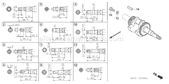 Honda GX120U1 (Type LSD2)(VIN# GCAHK-1000001) Small Engine Page F Diagram