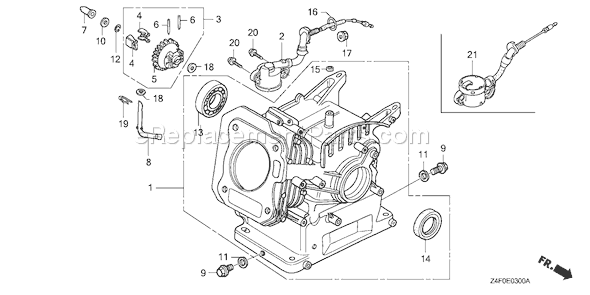 Honda GX120U1 (Type QXC9)(VIN# GCAHK-1000001) Small Engine Page G Diagram