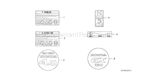 Honda GX120UT1 (Type HX2)(VIN# GCAGT-1000001) Small Engine Page O Diagram