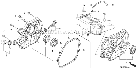 Honda GX120UT1 (Type HX2)(VIN# GCAGT-1000001) Small Engine Page E Diagram