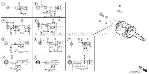Honda GX120UT1 (Type QW24)(VIN# GCAGT-1000001) Small Engine Page F Diagram